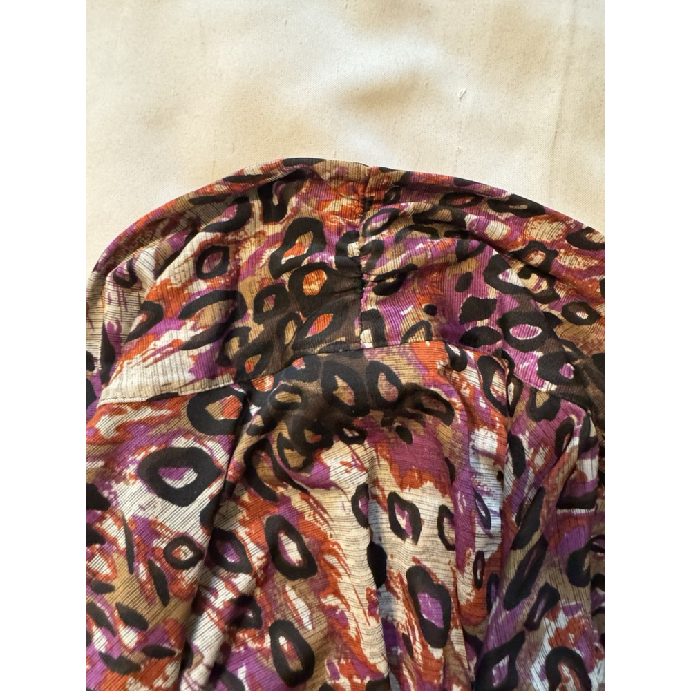 Essentials Layered Top Women 3X Black Animal Print Ruffle Cardigan Boho Chic - Picture 5 of 8